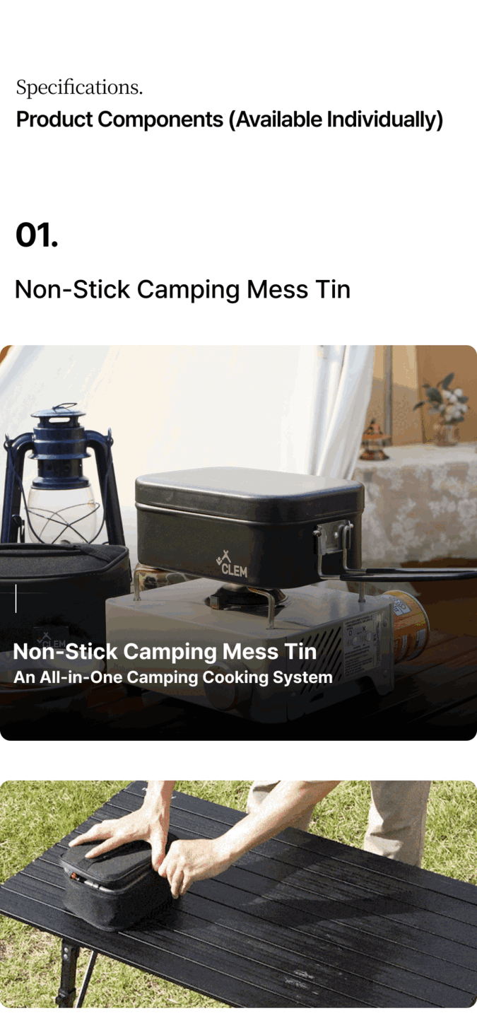 Non-stick Camping Mess Kit All-in-One Set 캠핑 반합 논스틱 올인원 세트 상세페이지