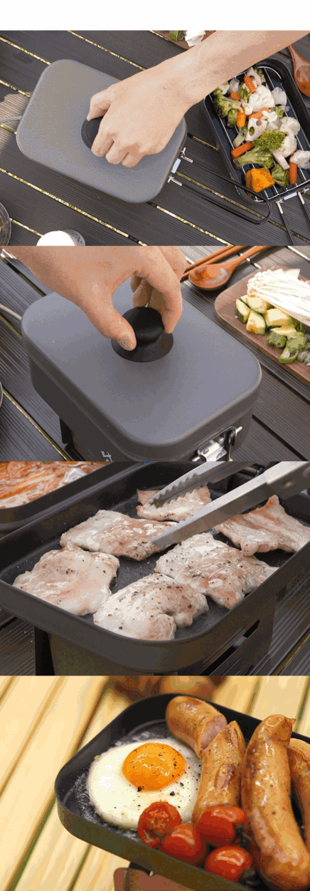 Non-stick Camping Mess Kit All-in-One Set 캠핑 반합 논스틱 올인원 세트 상세페이지